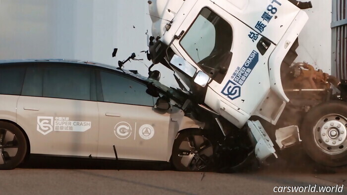 Chinese EV Crash Test Launches Truck into the Air, Leaving a Brand on the Defensive | Carscoops